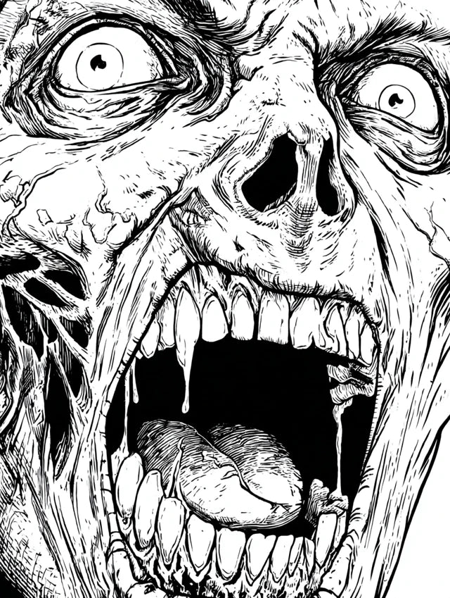 Scary Coloring Book for Adults – Dark Horror Monsters, Creepy Skulls & Terrifying Scenes
