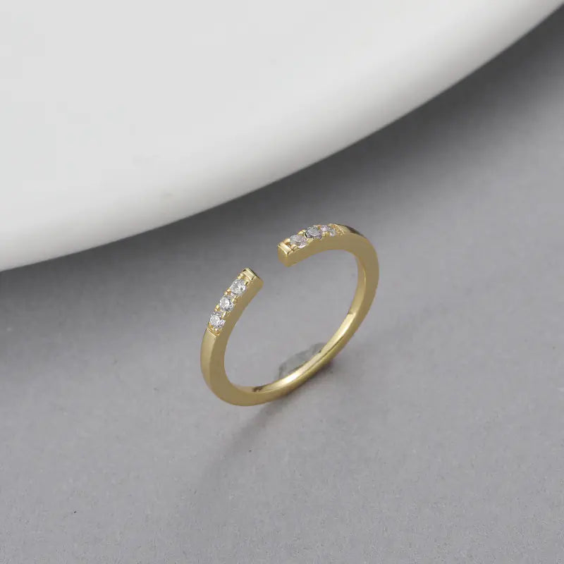 Simple 925 Sterling Silver Diamond Ring