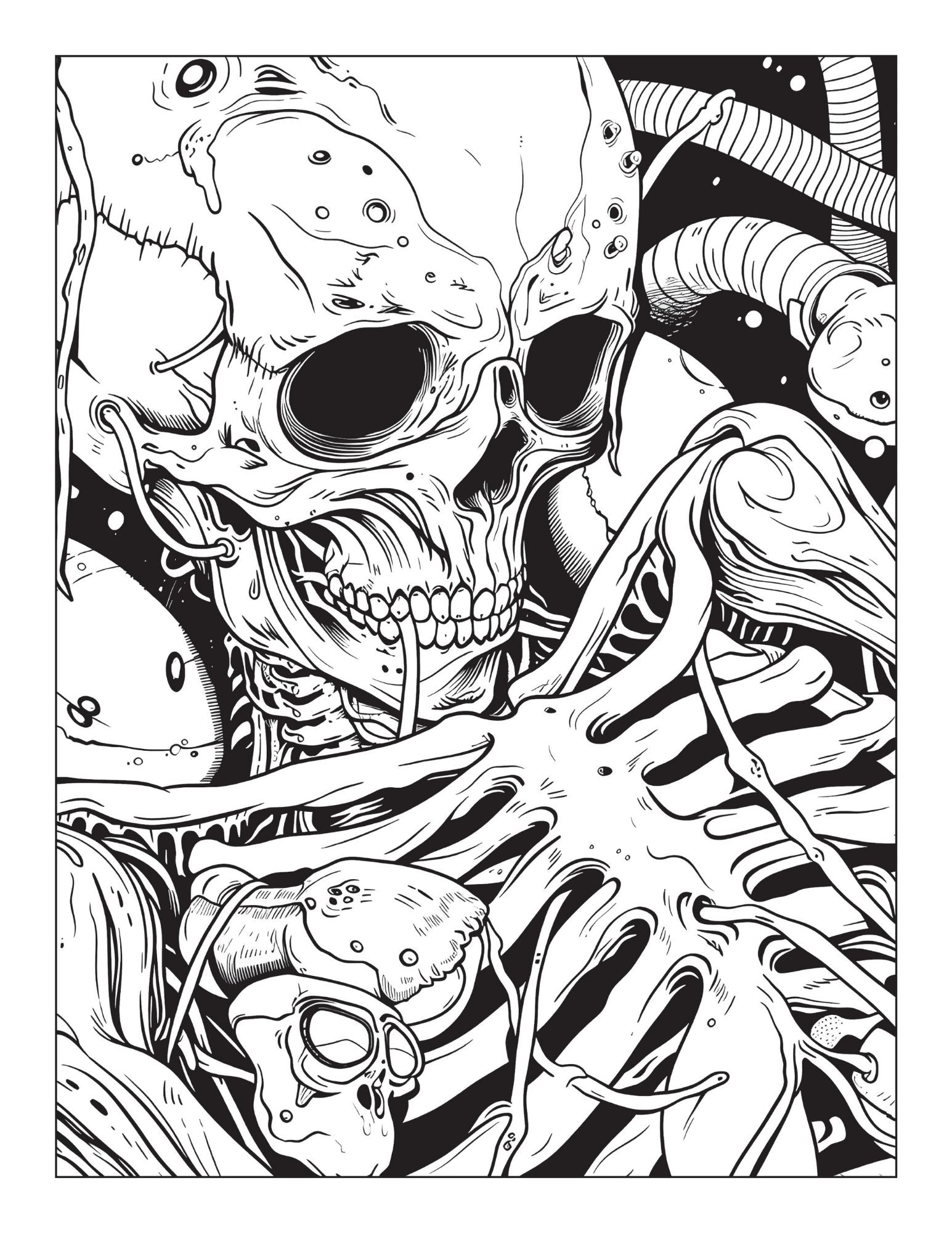 Scary Coloring Book for Adults – Dark Horror Monsters, Creepy Skulls & Terrifying Scenes