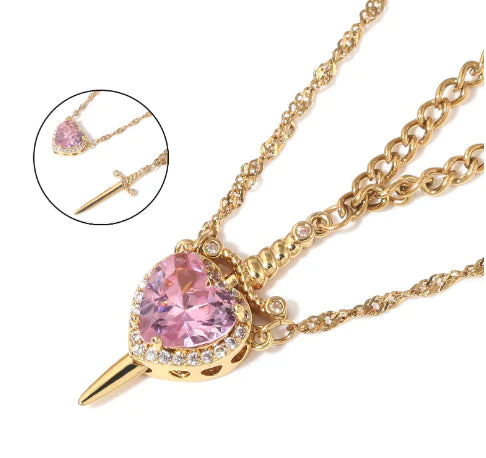 Sorella Heart & Blade Layered Charm Necklace