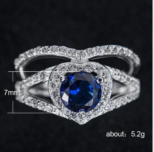 Heart Charm Moisture Ring with Zircon