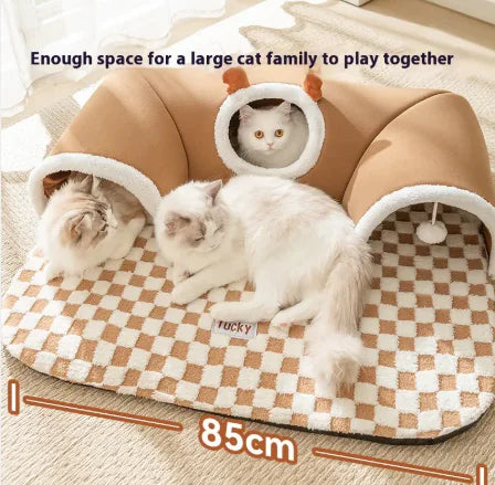 Playful Cat Nap Tunnel