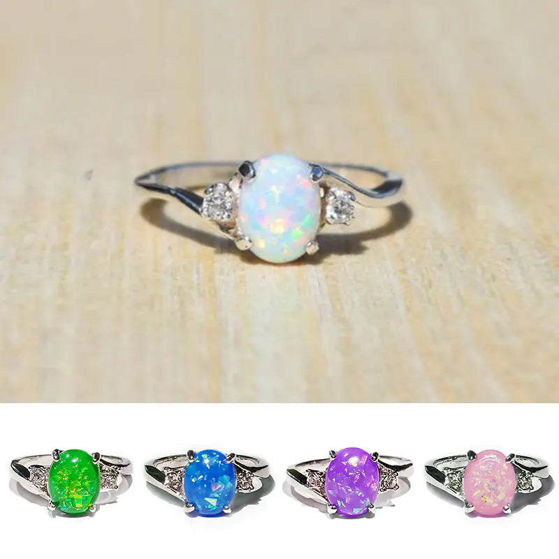 Wish Popular Opal Ring for Women with Diamonds