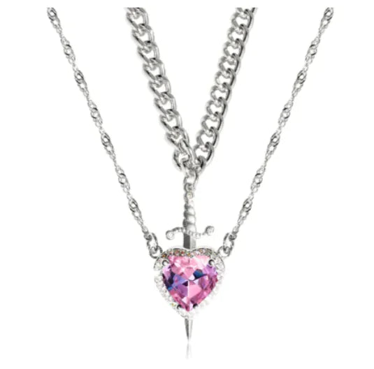 Sorella Heart & Blade Layered Charm Necklace