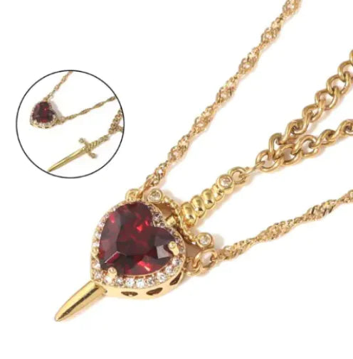 Sorella Heart & Blade Layered Charm Necklace